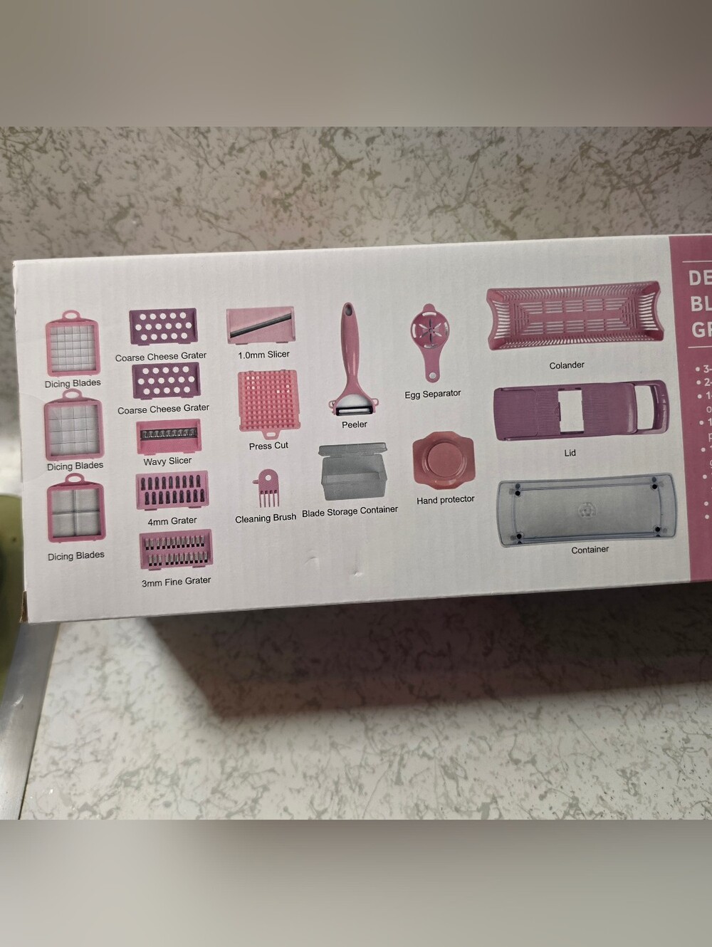 Pink 18-Piece Chopper Set - Multi-Functional Vegetable Cutter - Picture 3 of 3